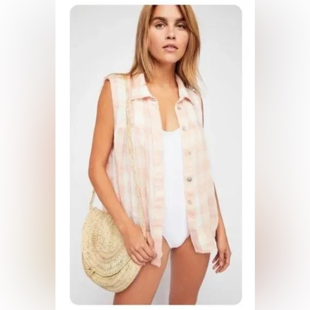 Free people Hey There Sunshine sleeveless top raw hem